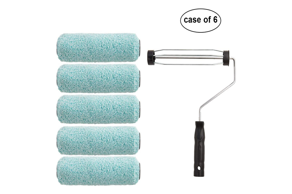 6Pcs Wall Paint Roller with Roller Covers Kit